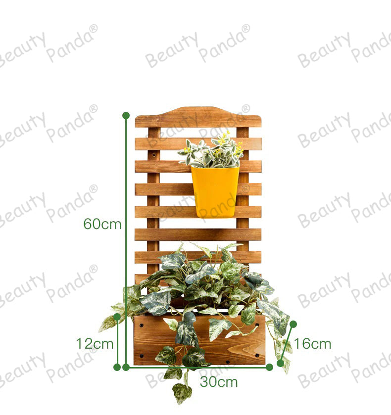 Beauty Panda®Teak Wood Plant Stand Indoor Outdoor, Hanging Plant Shelf for Living Room Garden Patio Yard Balcony (HS1)