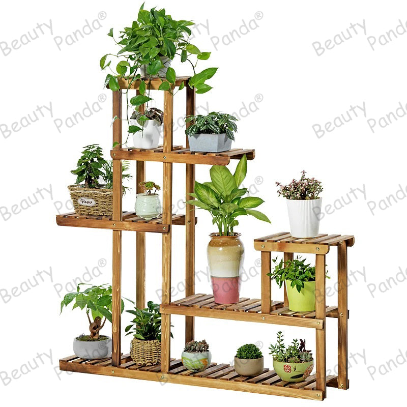 Beauty Panda® Teak Wood Multipurpose Plant Stand Indoor Outdoor Planter Display Shelving (60F)