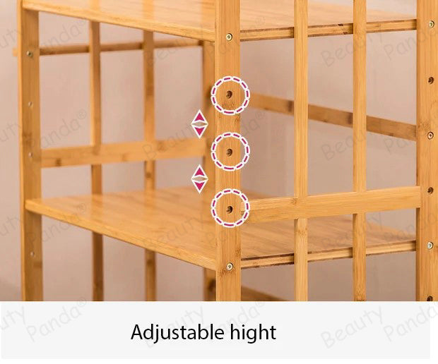 Beauty Panda® Teak Wood 4 Tire Multipurpose Stand for Kitchen Storage, Microwave & OTG Oven Rack, Shoe Rack, Office Organizer, Bookshelf Utensil Kitchen Rack (KT04)