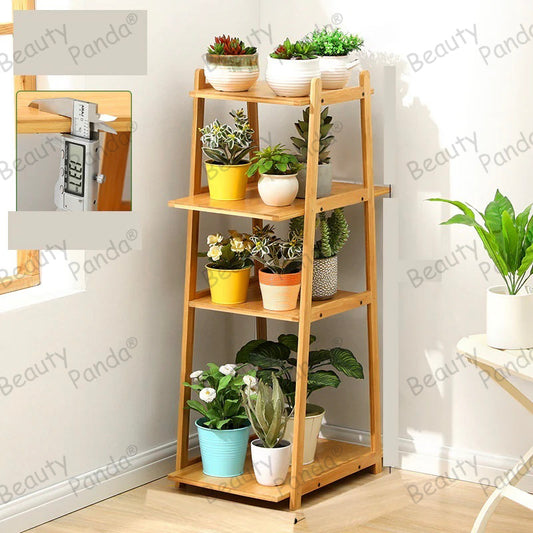 Beauty Panda Teak Wood Indoor/Outdoor Plant Stand for Home Garden Balcony Living Room Decor (BH4)