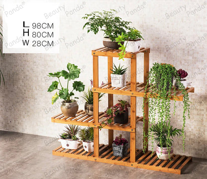 Beauty Panda Teak Wood Indoor/Outdoor Plant Stand for Home Garden Balcony Living Room Decor (LA02M)