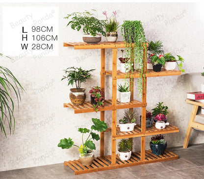 Beauty Panda Teak Wood Indoor/Outdoor Plant Stand for Home Garden Balcony Living Room Decor (LA02L)