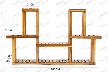 Beauty Panda Teak Wood Indoor/Outdoor Plant Stand for Home Garden Balcony Living Room Decor (RL105)
