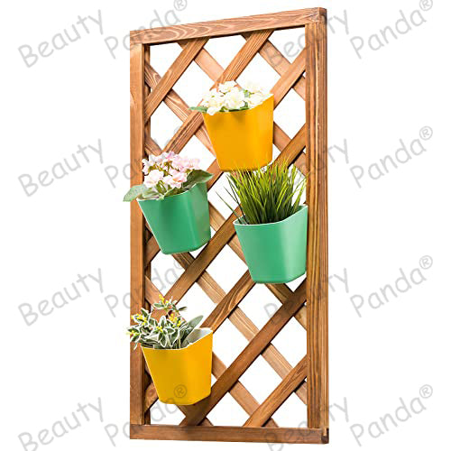 Beauty Panda® Wood Hanging Planter, Wall Planter, Plant Holder for Living Room Garden Patio Yard Balcony (HWL2)