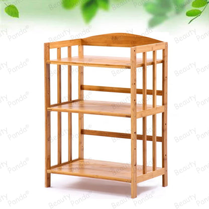 Beauty Panda® Teak Wood 3 Tire Multipurpose Stand for Kitchen Storage, Microwave & OTG Oven Rack, Shoe Rack, Office Organizer, Bookshelf Utensil Kitchen Rack (KT03)