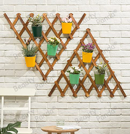 Beauty Panda® Wood Hanging Planter, Wall Planter, Plant Holder for Living Room Garden Patio Yard Balcony (HWV2)