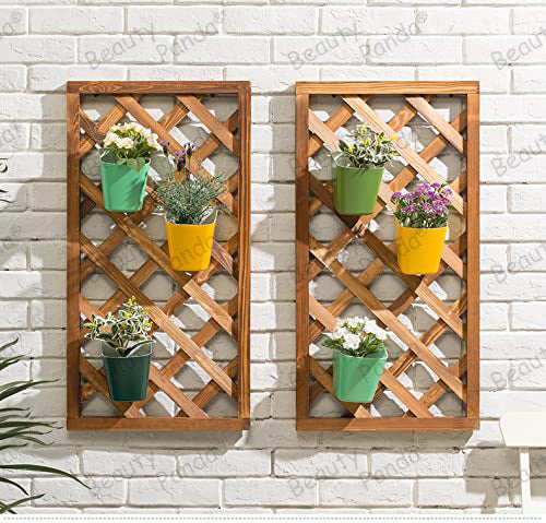 Beauty Panda® Wood Hanging Planter, Wall Planter, Plant Holder for Living Room Garden Patio Yard Balcony (HWL2)