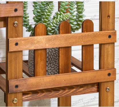 Beauty Panda® Teak Wood Multipurpose Plant Stand Indoor Outdoor Planter Display Shelving (F6)