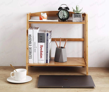 Beauty Panda Wood Spice Rack Organizer - Seasoning Organizer for Cabinet - 2 Tier Spice Shelf Teak Wooden - Stackable Free Standing Space Saving Spice Rack for Countertop , Kitchen (SP2A)