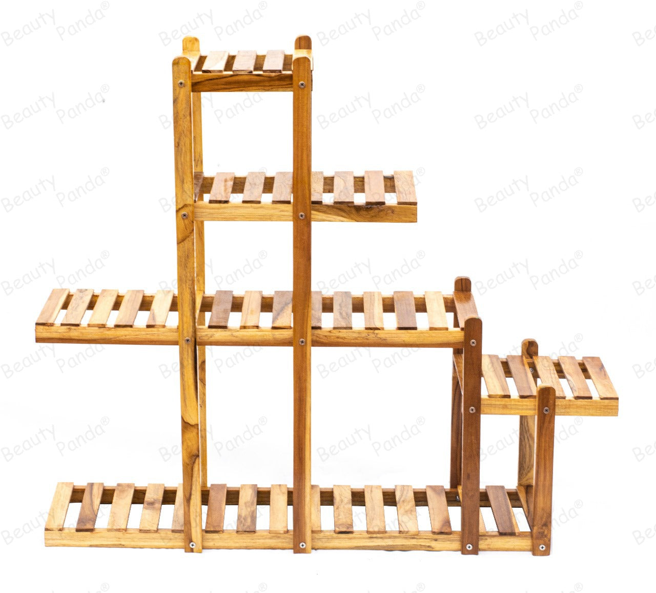 Beauty Panda Teak Wood Indoor/Outdoor Plant Stand for Home Garden Balcony Living Room Decor (60T)