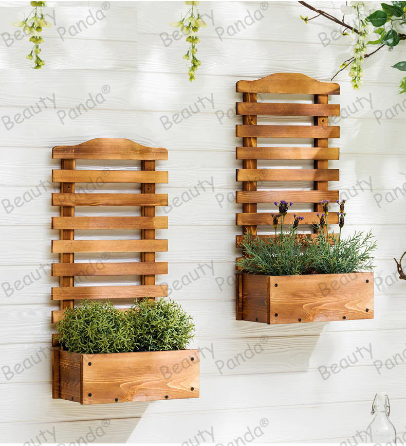 Beauty Panda®Teak Wood Plant Stand Indoor Outdoor, Hanging Plant Shelf for Living Room Garden Patio Yard Balcony (HS2)