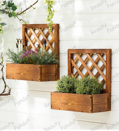 Beauty Panda®Teak Wood Plant Stand Indoor Outdoor, Hanging Plant Shelf for Living Room Garden Patio Yard Balcony (HW2)