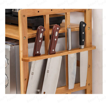 Beauty Panda® TeakWood 1 Tire Multipurpose Stand for Kitchen Storage, Microwave, OTG OvenRack, Office Organizer, Bookshelf Utensil Kitchen Rack (KT01)