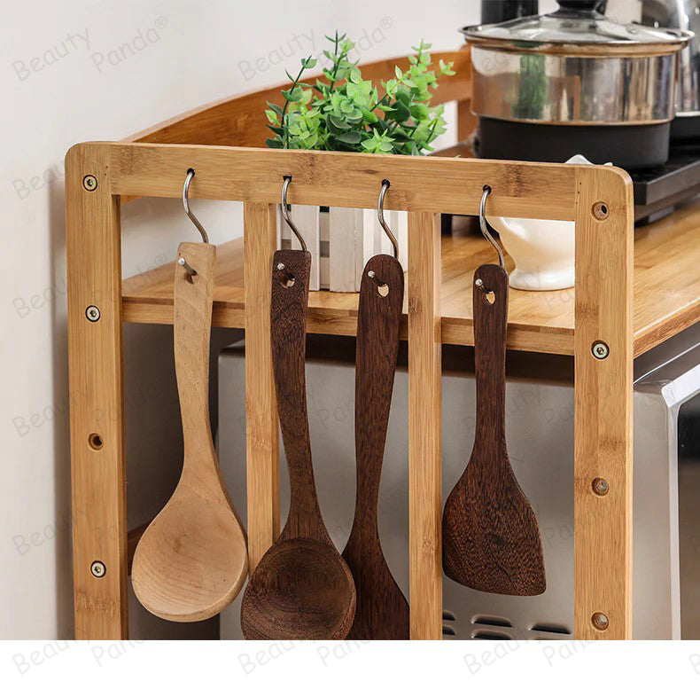 Beauty Panda® TeakWood 1 Tire Multipurpose Stand for Kitchen Storage, Microwave, OTG OvenRack, Office Organizer, Bookshelf Utensil Kitchen Rack (KT01)