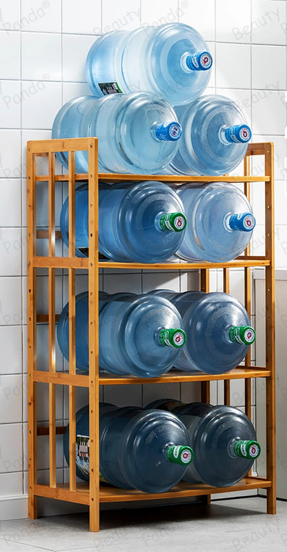 Beauty Panda® Teak Wood 4 Tire Multipurpose Stand for Kitchen Storage, Microwave & OTG Oven Rack, Shoe Rack, Office Organizer, Bookshelf Utensil Kitchen Rack (KT04)