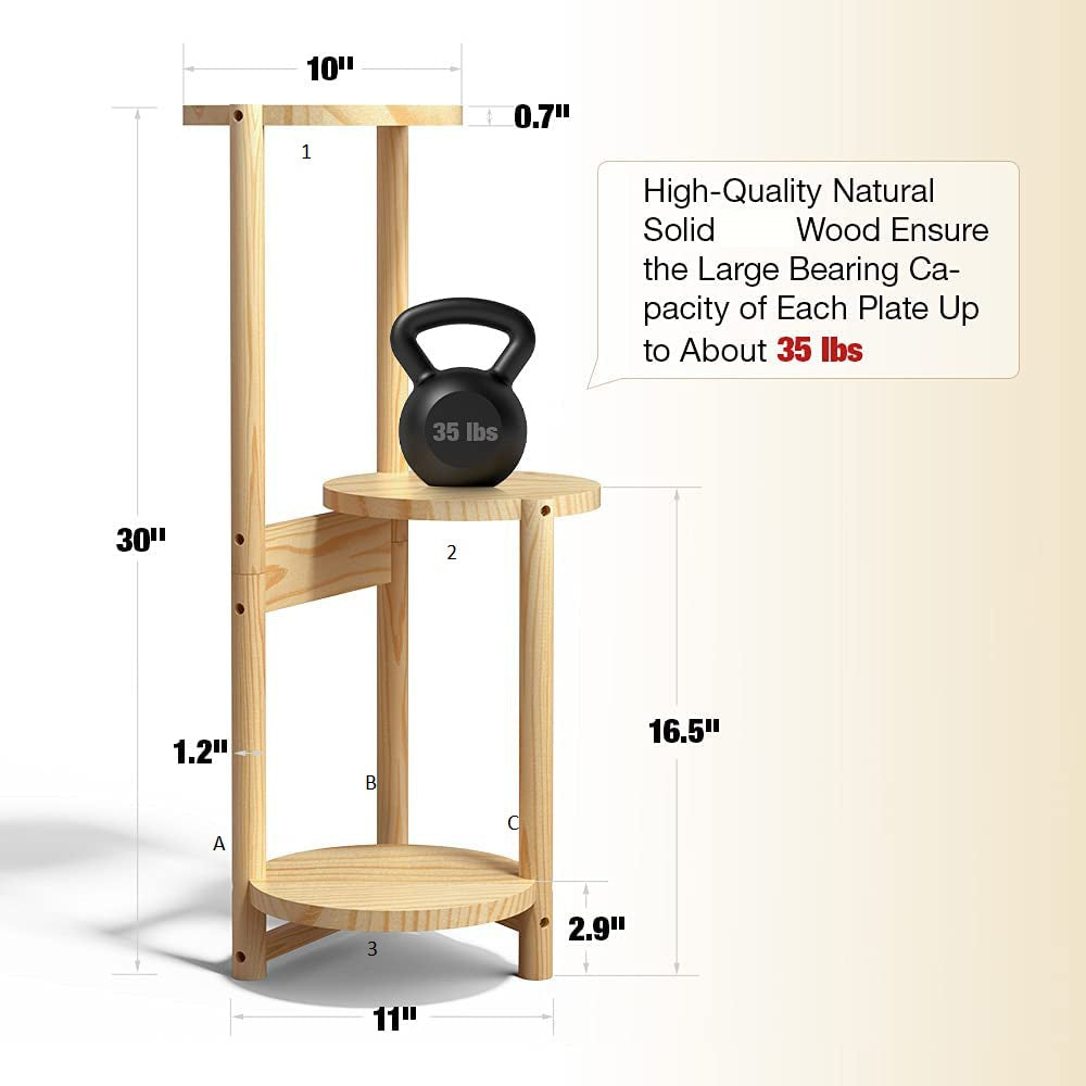 Beauty Panda Teak Wood Indoor/Outdoor Plant Stand for Home Garden Balcony Living Room Decor (TR1)