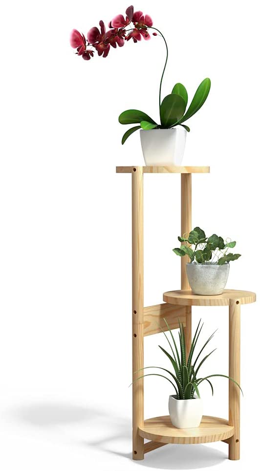 Beauty Panda Teak Wood Indoor/Outdoor Plant Stand for Home Garden Balcony Living Room Decor (TR1)